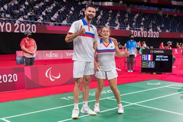 Lucas Mazur et Faustine Noël, para badminton