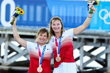 Camille Lecointre et Aloïse Retornaz, médaillées de bronze en 470