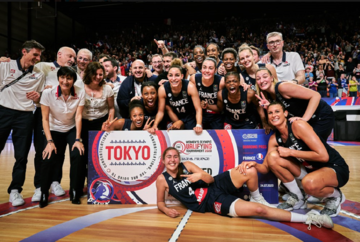 l'Équipe de France féminine de Basket-ball à Bourges lors du Tournoi de Qualification Olympique (TQO)