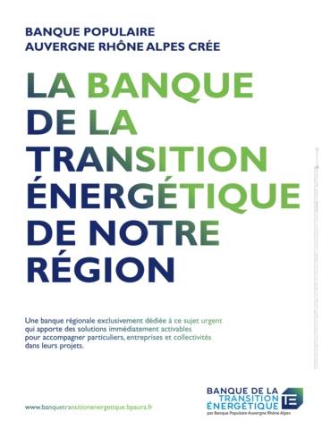 Affiche de la création de la Banque de la Transition énergétique